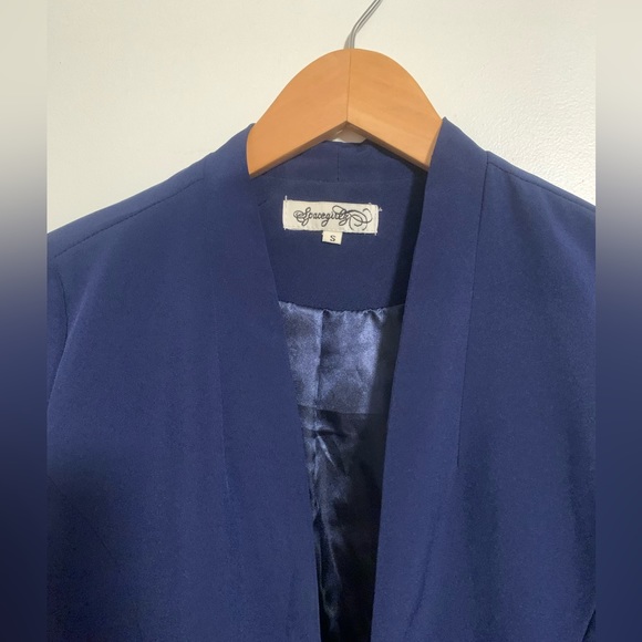 Super CUTE royal navy blue short blazer Spacegirl jacket with tails long sleeve - Picture 10 of 12